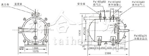 圓形靜態(tài)真空干燥機(jī)結(jié)構(gòu)示意圖