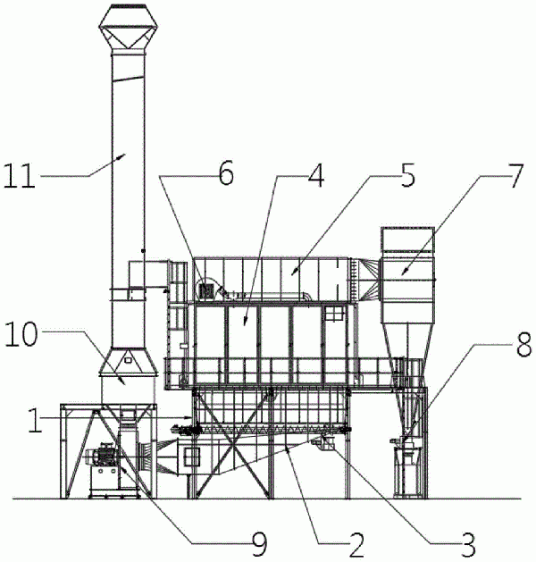 旁插扁布袋式熔煉工廠煙氣除塵清灰一體設備的制作方法