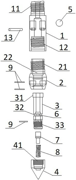 土壤取樣修復(fù)一體鉆機的輔助壓密注藥鉆具