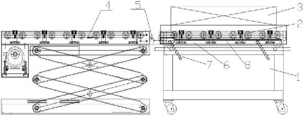 用于廢舊動(dòng)力電池包上料的推車(chē)結(jié)構(gòu)