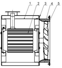 適用于對(duì)旋局部通風(fēng)機(jī)的主機(jī)放大結(jié)構(gòu)