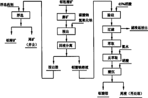 濕法回收低品位氧化鉬精礦的工藝