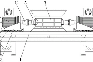 一種處理危險(xiǎn)固廢的具有防卡死功能的新型雙輥撕碎機(jī)