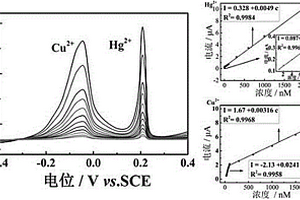 選擇性地同時檢測汞離子、銅離子的電化學(xué)傳感器及其制備方法