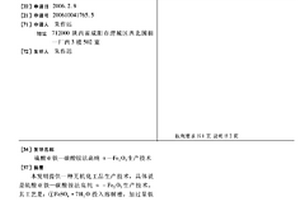 硫酸亞鐵—碳酸銨法高純α-Fe2O3生產(chǎn)技術(shù)