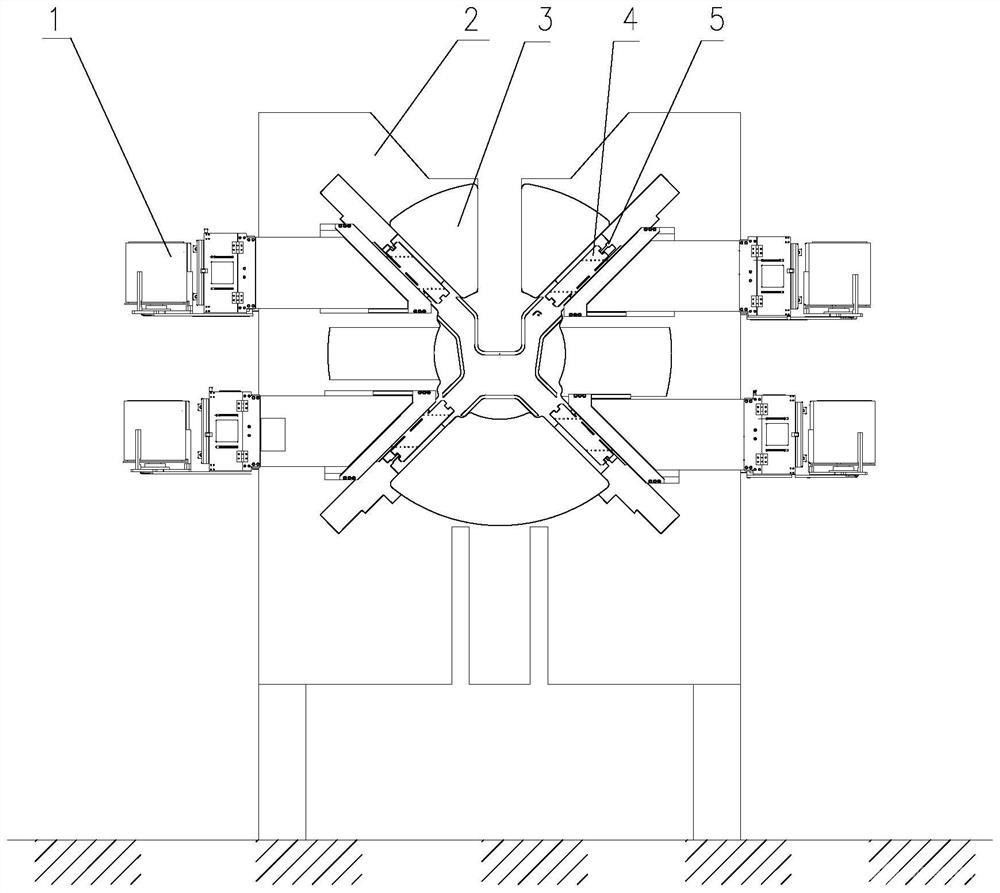 盤(pán)條打包機(jī)墊片放置機(jī)墊片卷送入通道的夾門(mén)機(jī)構(gòu)