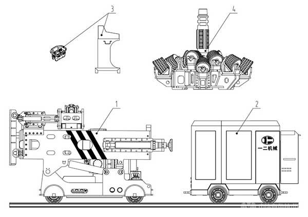 有軌式天(反)井鉆機組成