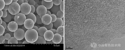 硬炭負極材料的SEM與HRTEM照片